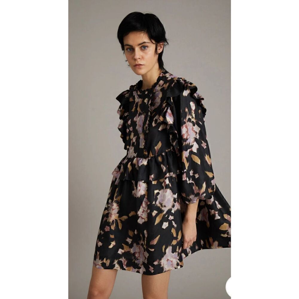 MUNTHE ANNER DRESS in Black Floral NWOT Size 38/ US 8